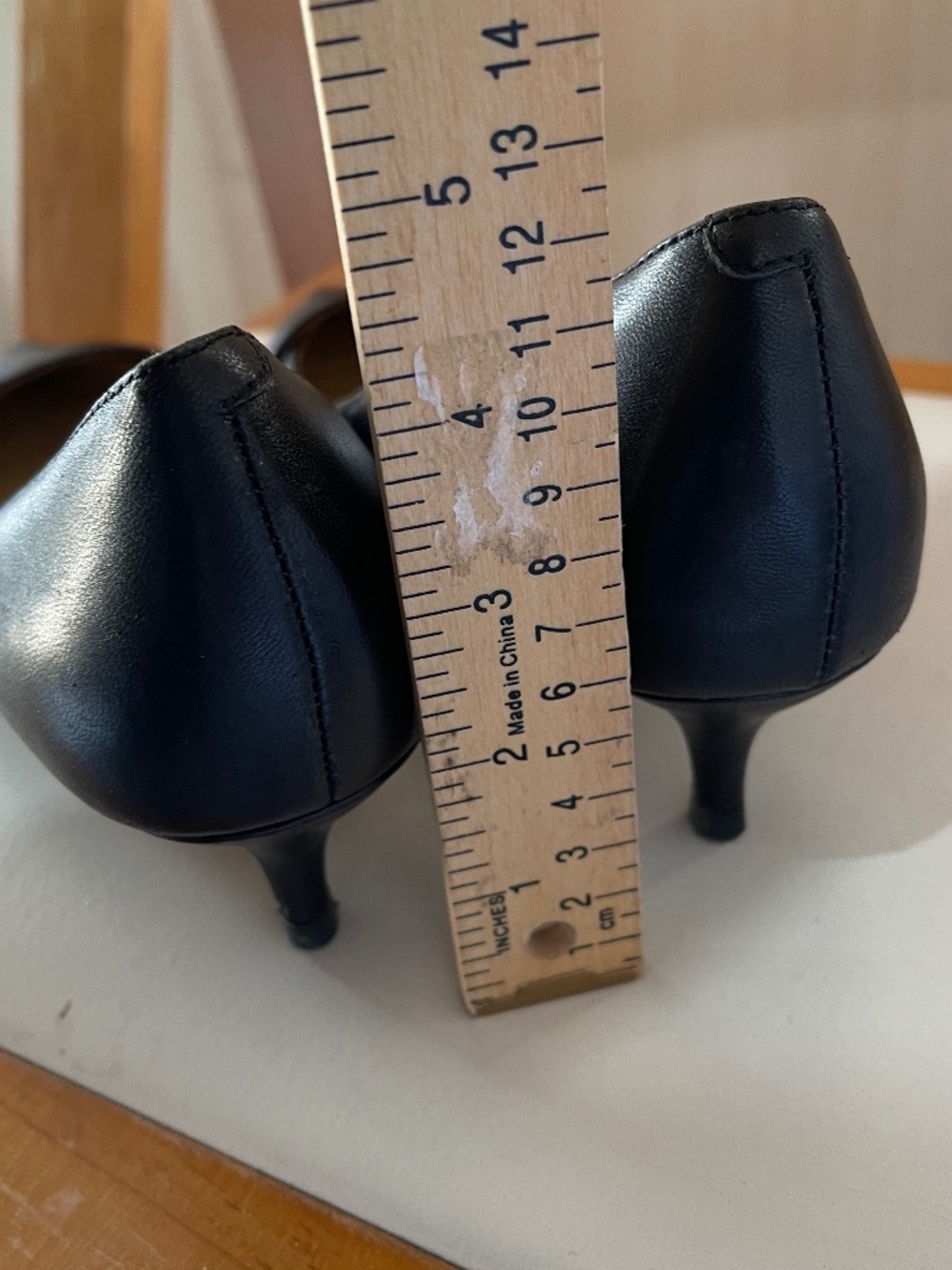 Talbots Sylvie Buckle Black Pointed-Toe Leather Pumps with Gold Buckle - Picture 5 of 8